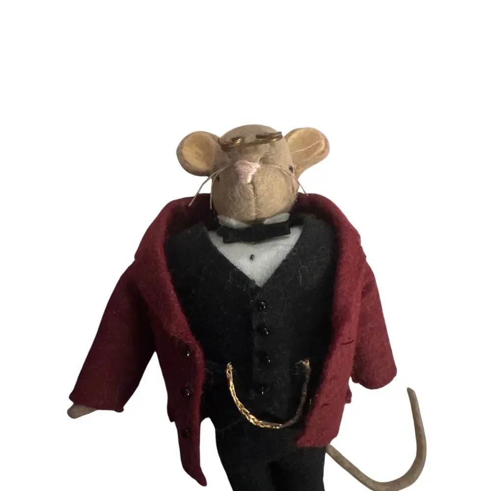 Vintage Set x2 Victorian Mice Mouse Couple Handmade Anthropomorphic Decor